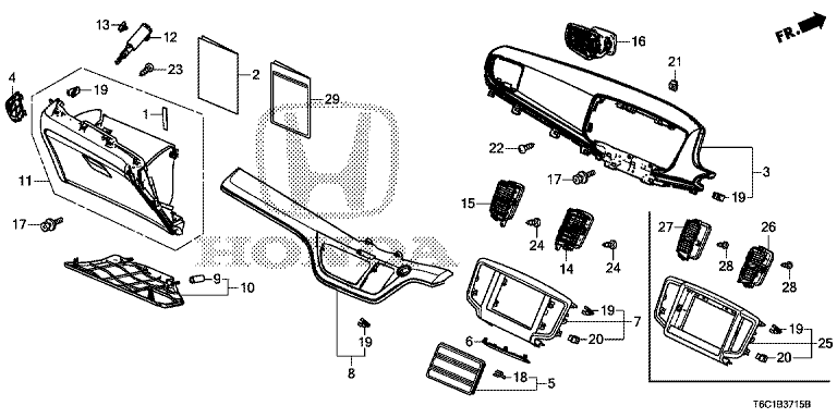 Instrument panel garnish (passenger side) (1)