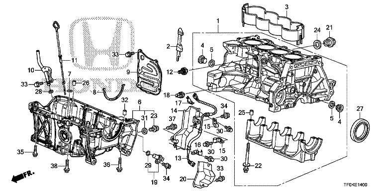 Cylinder block / oil pan (1.3L)
