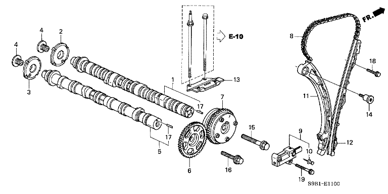Camshaft/cam chain