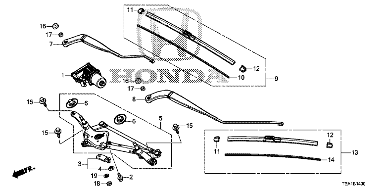 Front windshield wiper