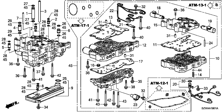 Valve body (CVT) (130-/530-)