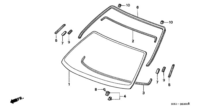 Front windshield glass
