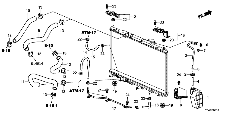 Radiator hose/reserve tank
