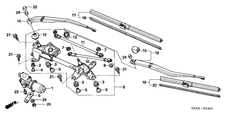 Front windshield wiper