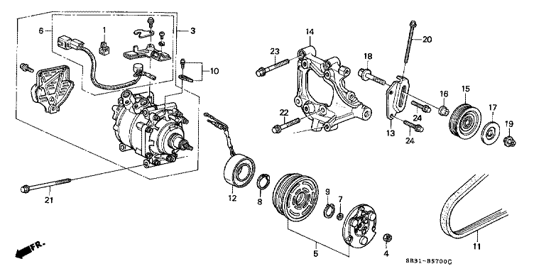 Air conditioning (Compressor) (Sanden) (Dealer installed)
