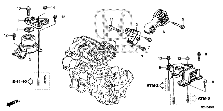Engine mount (4WD)