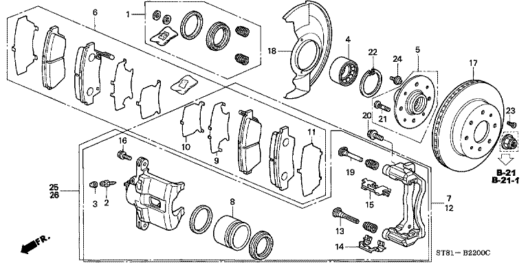 Front Brake (SOHC 2WD) (4WD)