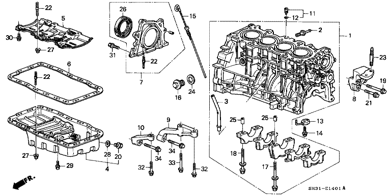 Cylinder block/oil pan