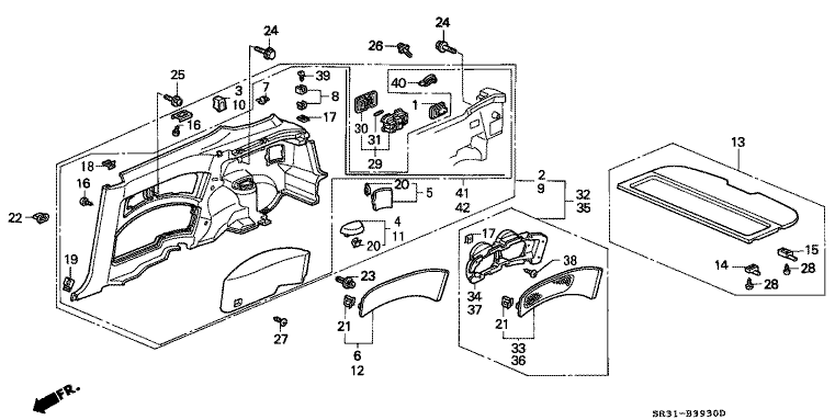 Side lining (rear shelf type)