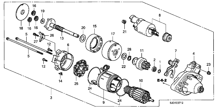Starter Motor (DENSO) (2.4L)