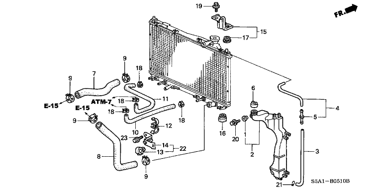 Radiator hose/reserve tank (1)