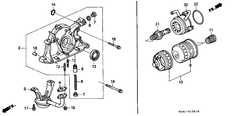Oil pump/oil strainer (DOHC)