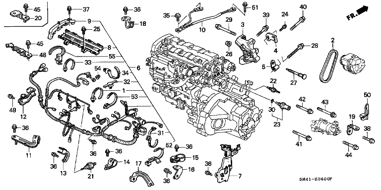 Engine wire harness/clamp