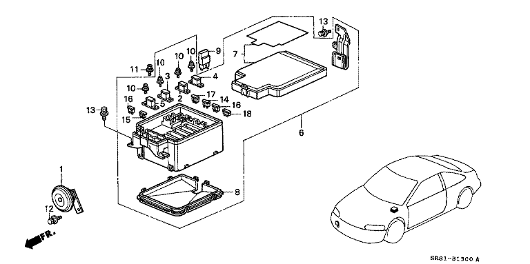 Control unit (engine room) (right-hand drive)