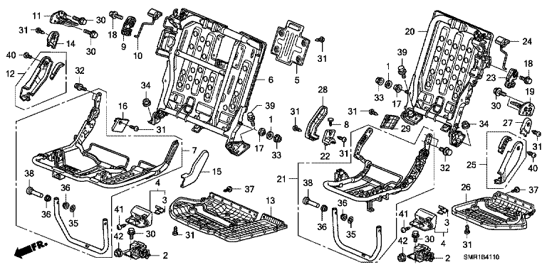 Rear seat short parts