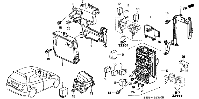 Control unit (interior)