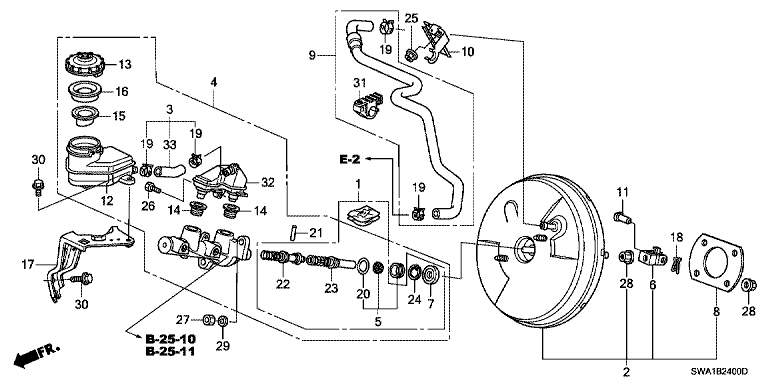 Brake master cylinder/master power