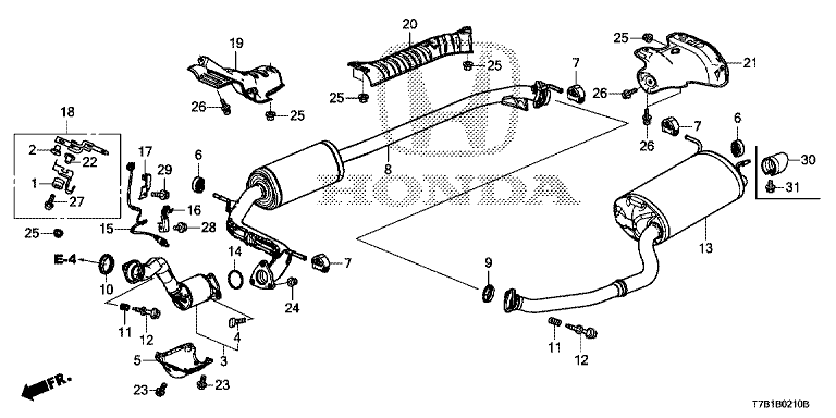 Exhaust pipe/silencer (4WD)