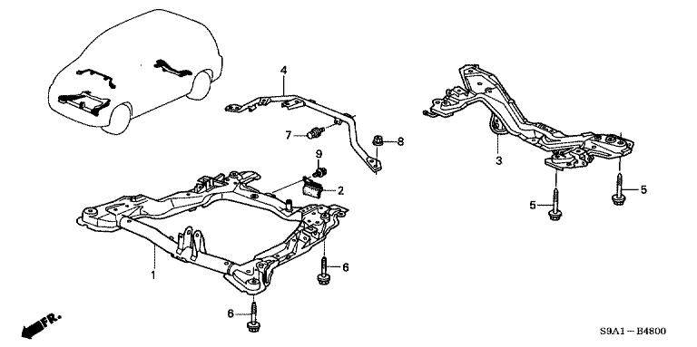 Front subframe/Crossbeam