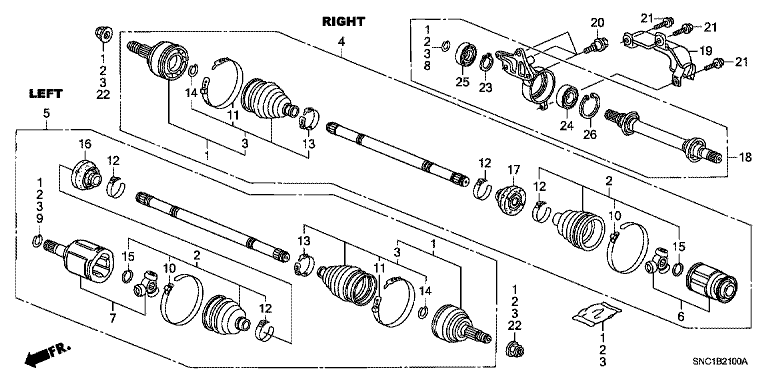 Front drive shaft/Half shaft