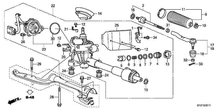 Power Steering Gearbox (4WD)