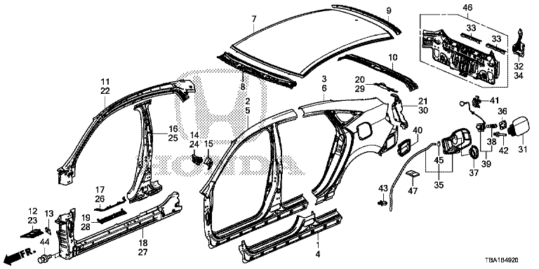 Outer panel / Rear panel