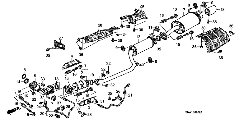 Exhaust pipe/silencer (TYPE R)