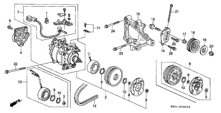 Air conditioning (Compressor) (Sanden) (Dealer installed)