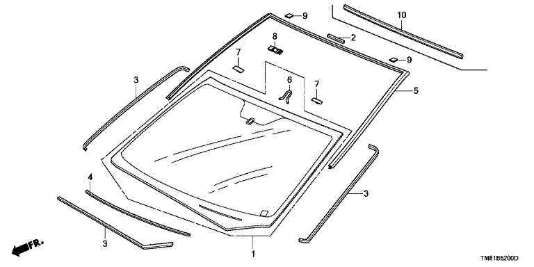 Front windshield glass