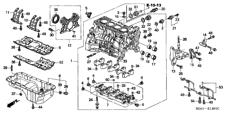 Cylinder block/oil pan (DOHC)