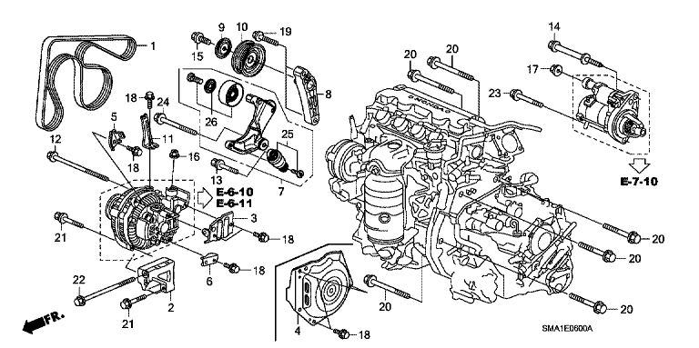 A.C. generator bracket/tensioner