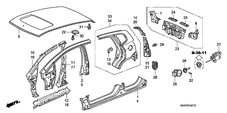 Outer panel / Rear panel
