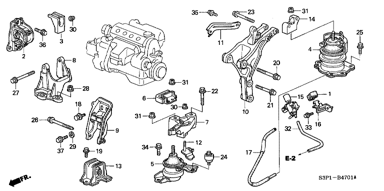 Engine mount (4WD)