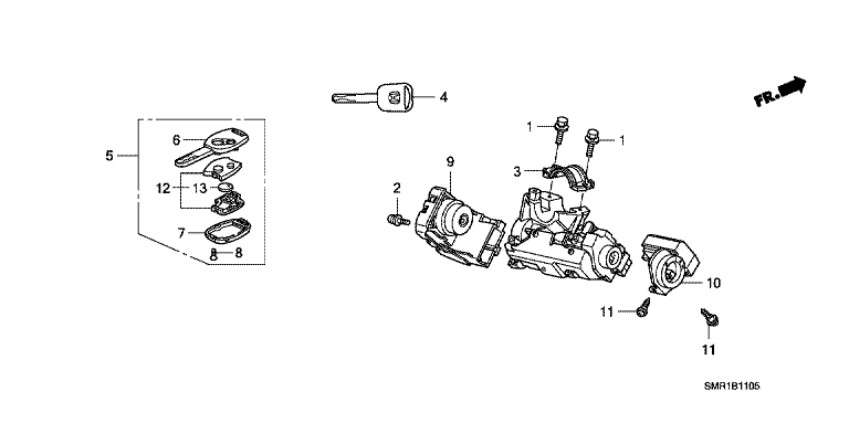 Key cylinder short parts