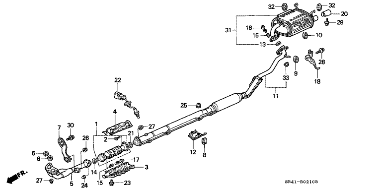 Exhaust pipe/silencer (4WD)