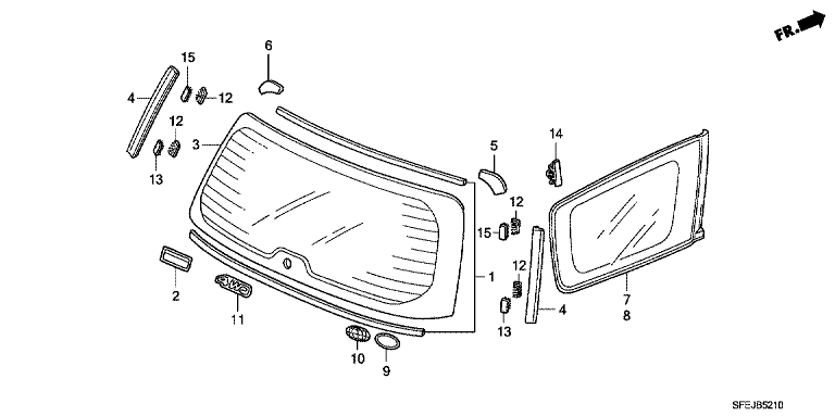 Rear Windshield Glass/Quarter Glass