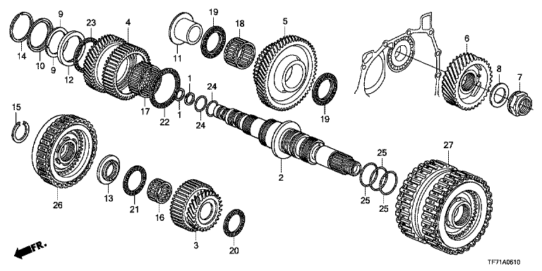 Secondary shaft/clutch (Low, Second-Force) (5AT)