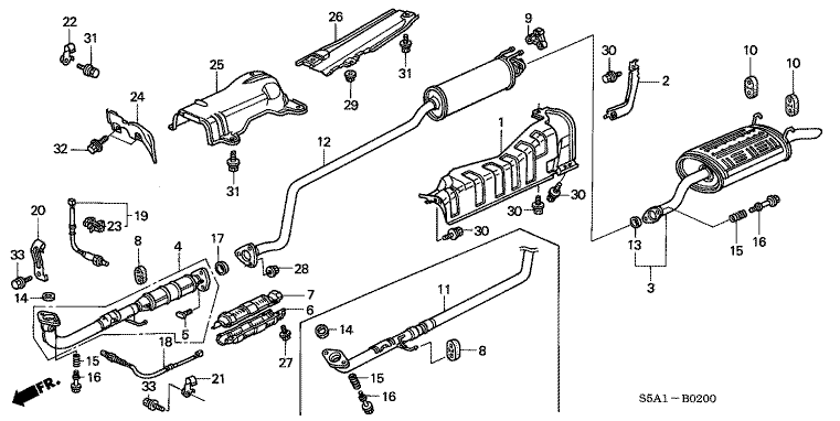 Exhaust pipe/silencer (2WD)