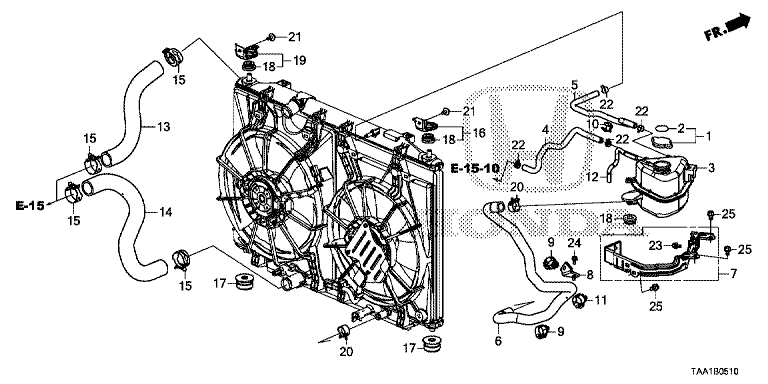 Radiator hose/reserve tank
