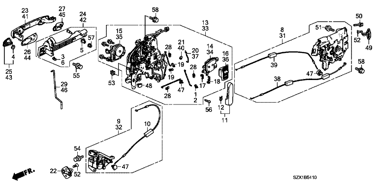 Sliding door lock/outer handle