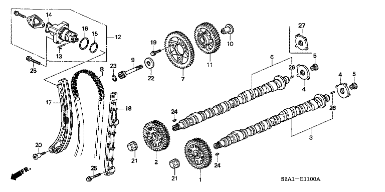 Camshaft/cam chain
