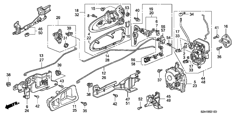 Door lock/outer handle