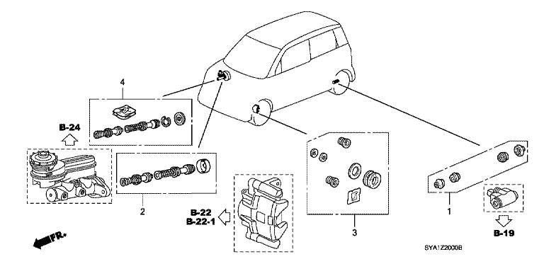 Brake system cup/seal/service kit parts