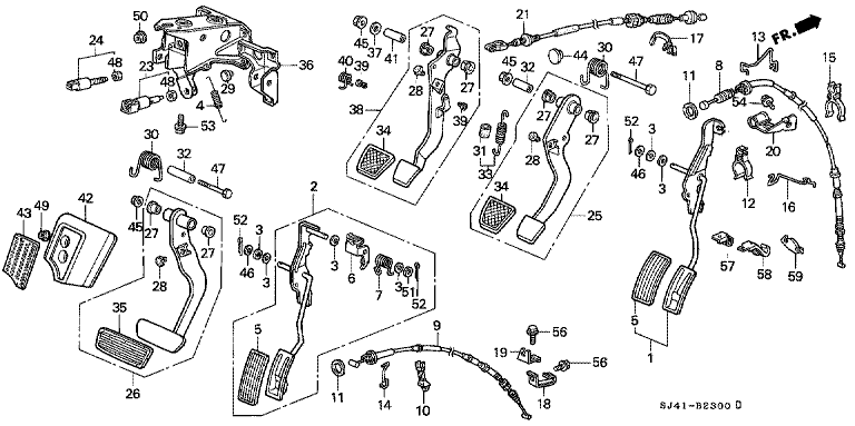 Pedal/pedal bracket