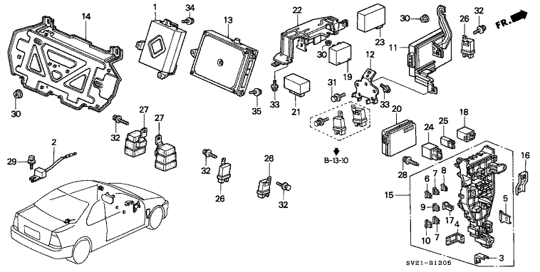 Control unit (interior) (right-hand drive)