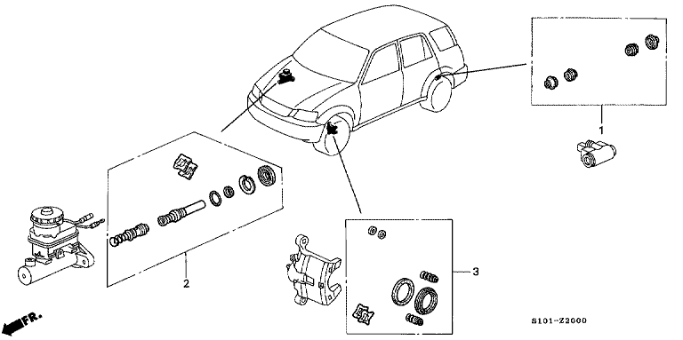 Brake system cup/seal/service kit parts