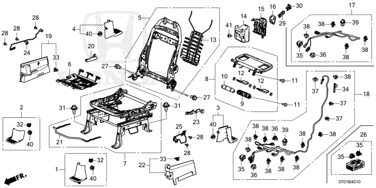Front seat short parts (driver side)
