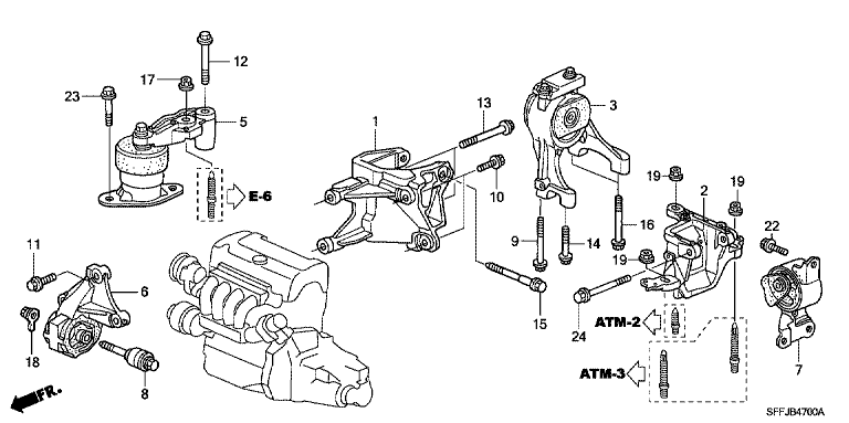 Engine mount (CVT) (2WD)