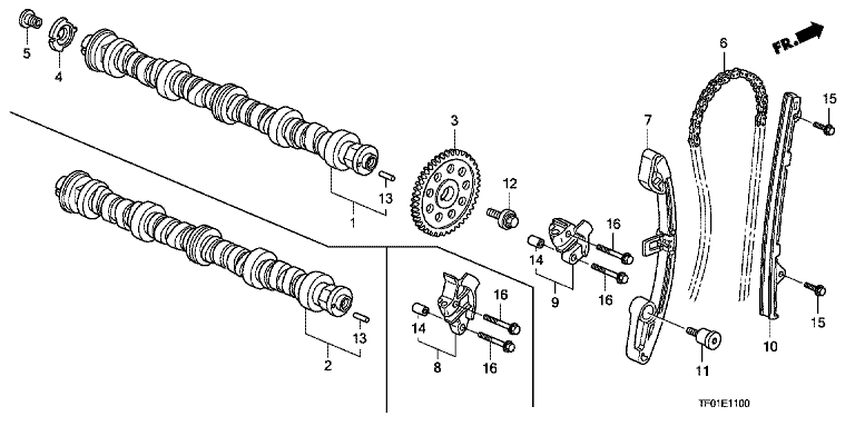 Camshaft/cam chain