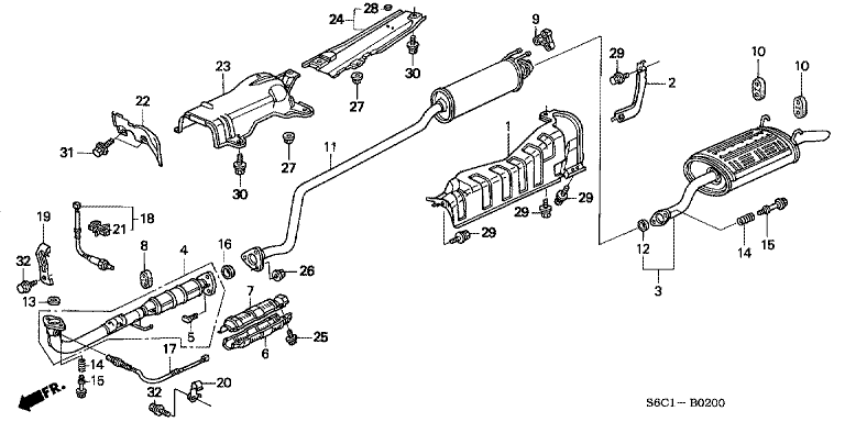 Exhaust pipe/silencer (2WD)